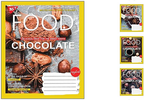 

Тетрадь А5 36 листов в линию CHOCOLATE 15шт в упак микс видов YES (764750)