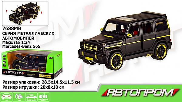 

Машина метал 1:24 Mercedes-benz G65 AMG Brabus матово-черный Автопром (7688MB)