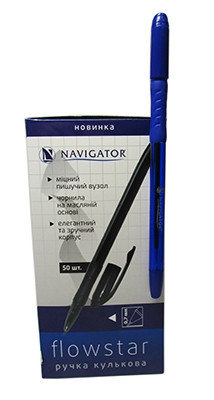 

Ручка NAVIGATOR Flowstar шариковая синяя прорезиненый корпус (74011)