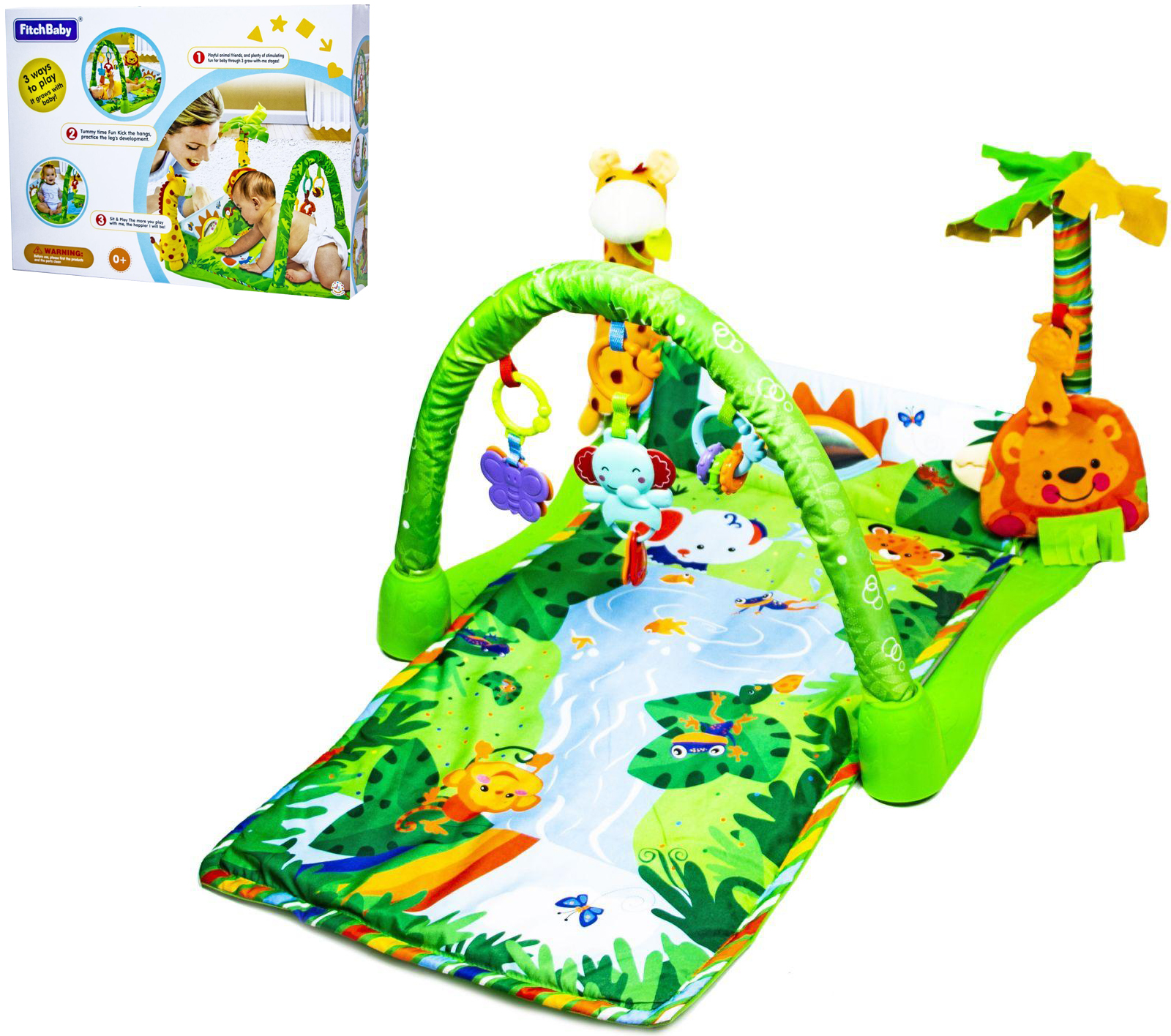 

Детский развивающий игровой коврик Fitch Baby 80х55х39 см Разноцветный 000127357