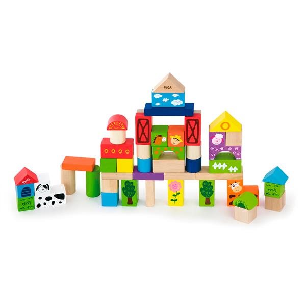 

Деревянные кубики Ферма, 50 шт Viga Toys Разноцветный 000126829