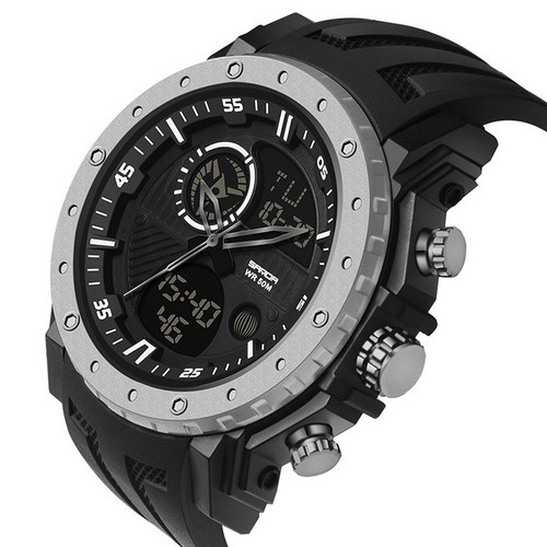 

Мужские наручные часы (6012 Black-Silver) Sanda 54 мм Черный 000125303