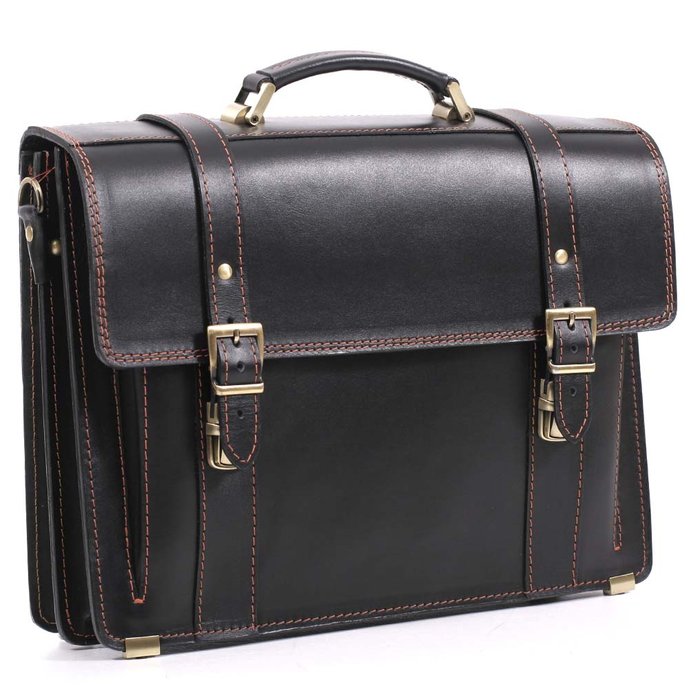 

Солидный кожаный портфель Old master арт. RVM-3BlackA