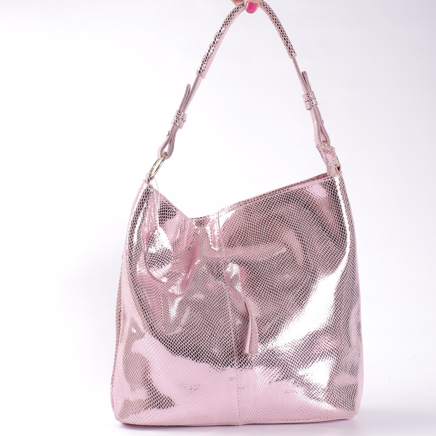 

Женская кожаная сумка Vishnya "Лазерка Bright Pink"