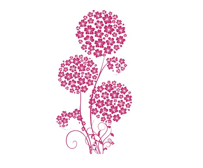 

Интерьерная виниловая наклейка на стену IdeaClock Flower balls 80х150 см Малиновый(39618-46-19)