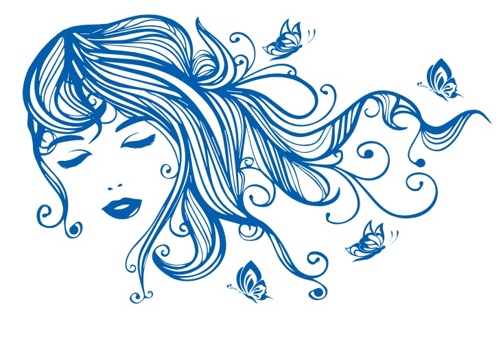 

Интерьерная виниловая наклейка на стену IdeaClock Beautiful girl with butterflies 120х75 см Лазурный(53234-46-31)