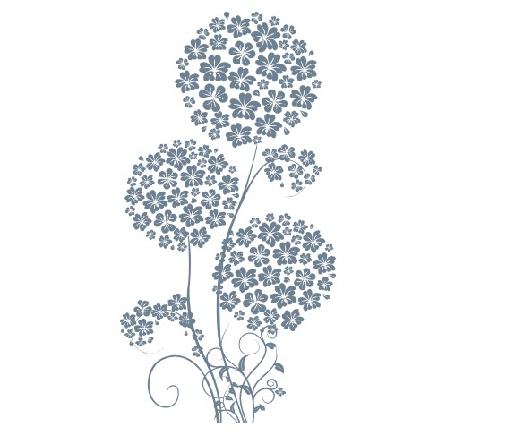 

Интерьерная виниловая наклейка на стену IdeaClock Flower balls 80х150 см Серебристо-серый(39618-46-56)