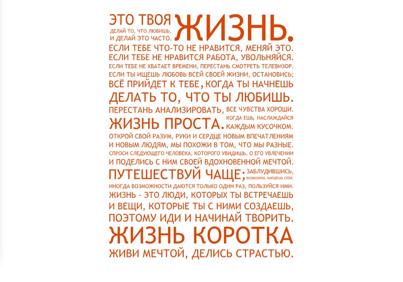 

Интерьерная виниловая наклейка на стену IdeaClock That's life 96х130 см Оранжевый(39438-46-12)
