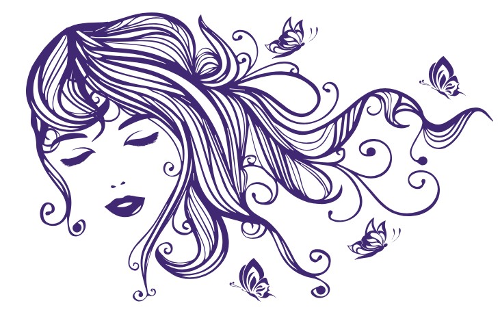 

Интерьерная виниловая наклейка на стену IdeaClock Beautiful girl with butterflies 120х75 см Пурпурный(53234-46-15)