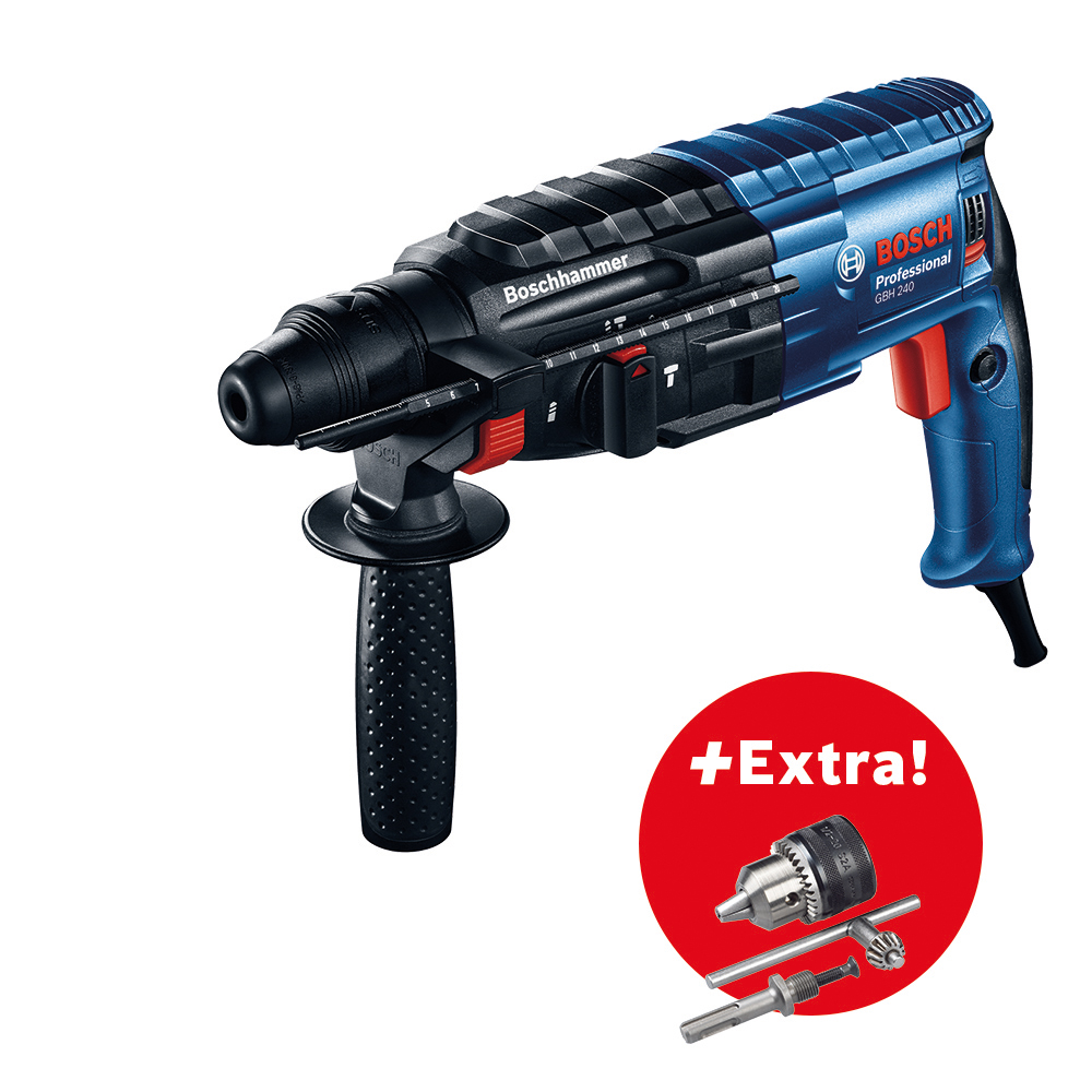 

Перфоратор Bosch Professional GBH 240 DRE + Ключовий патрон у кейсі