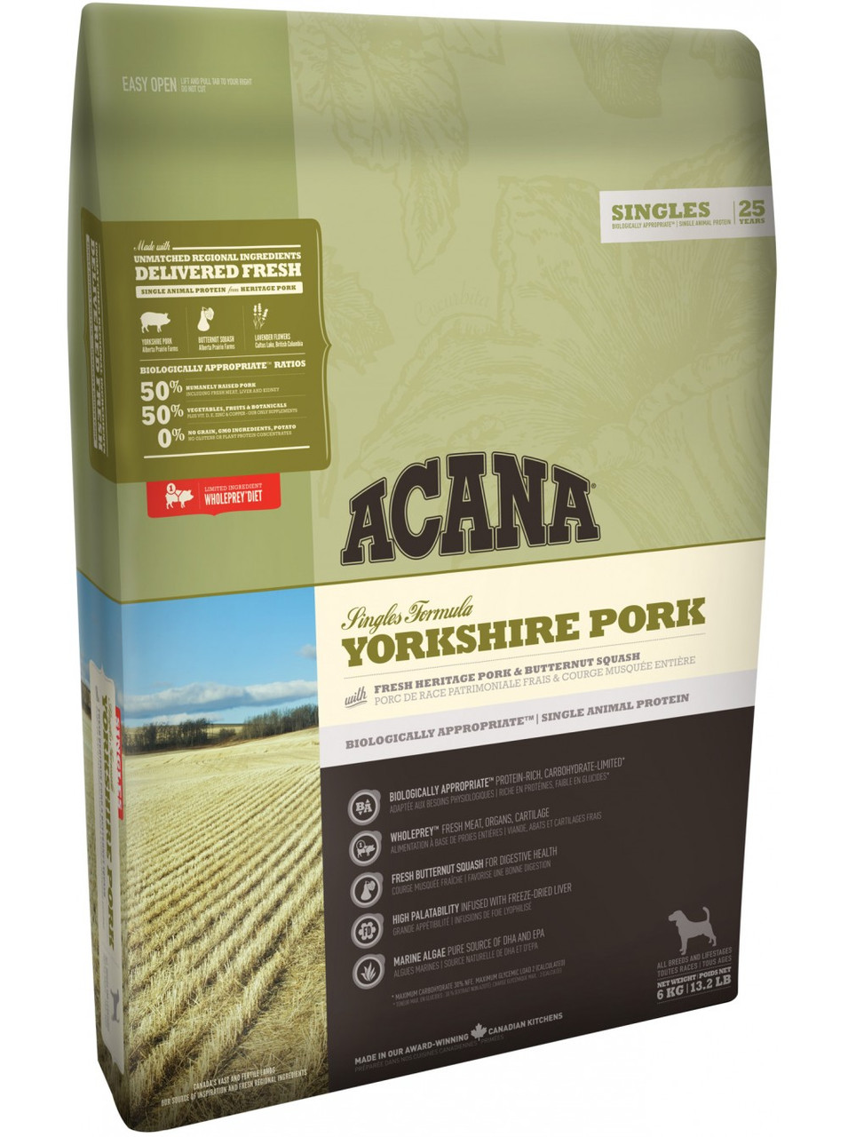 

Сухой корм ACANA YORKSHIRE PORK гипоаллергенный для собак с чувствительным пищеварением, 11,4 кг