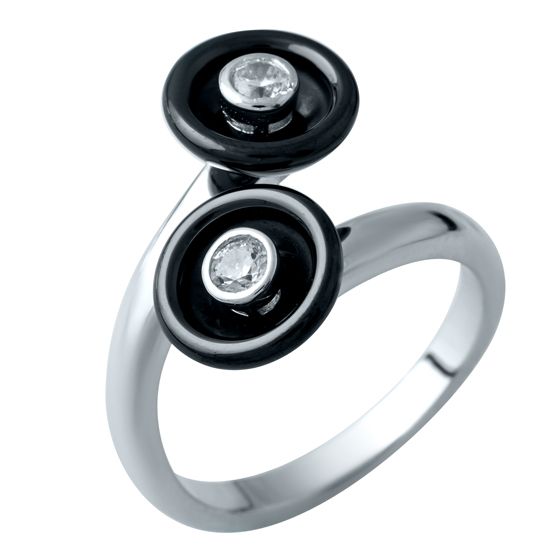 

Серебряное кольцо SilverLine с керамикой 17 размер