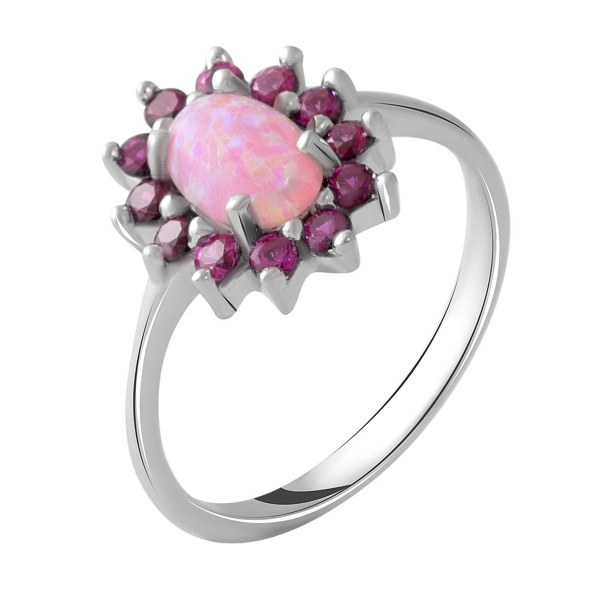 

Серебряное кольцо SilverLine с опалом 0.308ct, рубином nano 18 размер