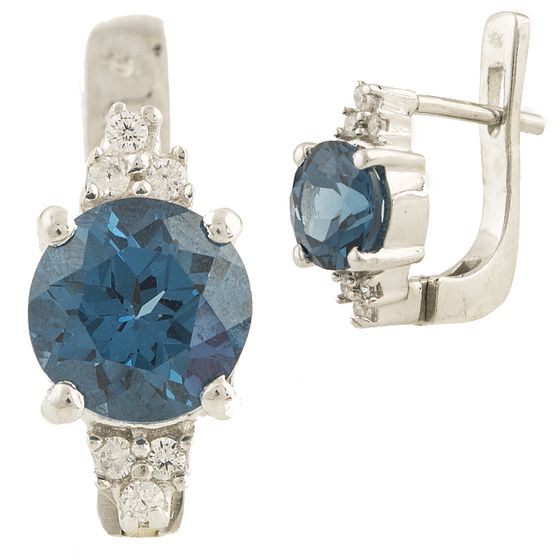 

Серебряные серьги SilverLine с топазом Лондон Блю 2.053ct