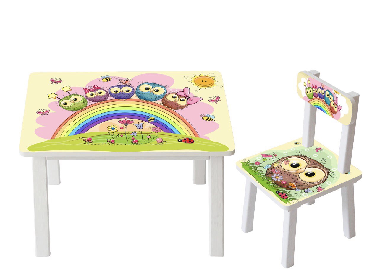 

Столик детский и 2 стульчика Toys высота 43,5 см. 60/40 Сова BSM2К-01+1