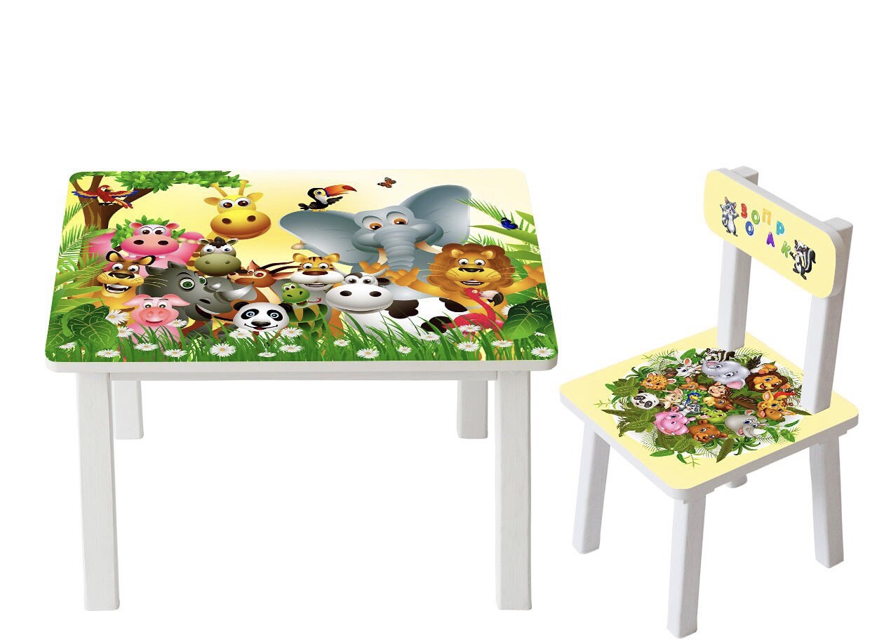 

Столик детский и 2 стульчика Toys высота 43,5 см. 60/40 Зоопарк BSM2К-46+1