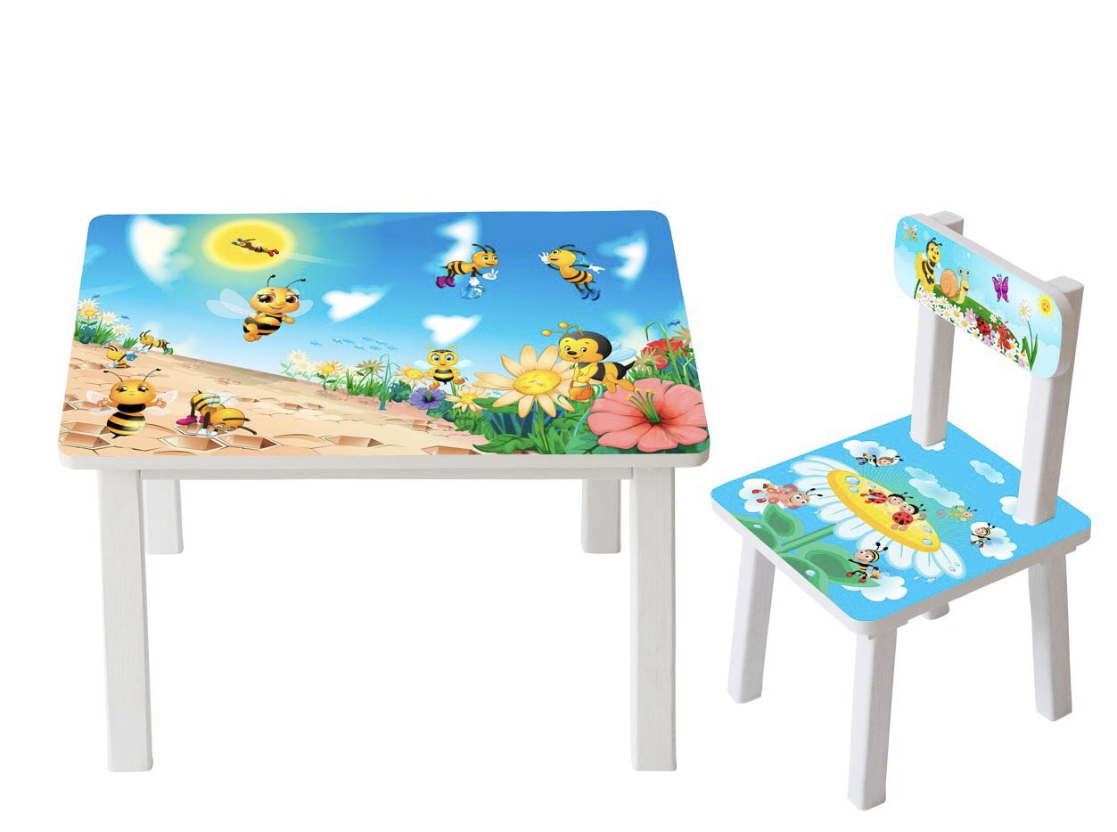

Столик детский и 2 стульчика Toys высота 43,5 см. 60/40 Пчелы BSM2К-32+1