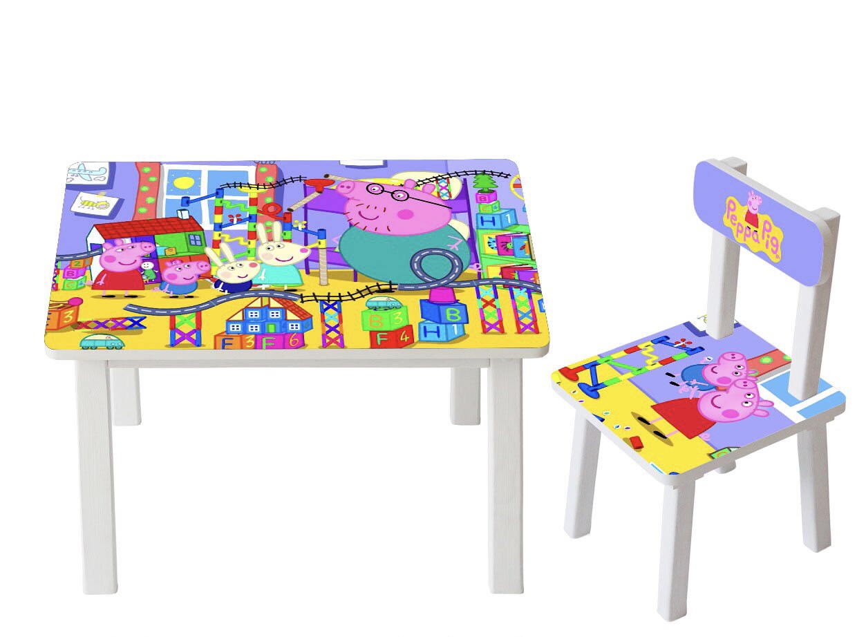 

Столик детский и стульчик Toys высота 43,5 см. 60/40 Свинка Пепа BSM2К-50