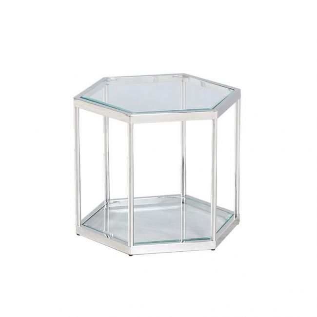 

Журнальный стол в гостиную каленое стекло + хромированная сталь CK-2 Vetro Mebel