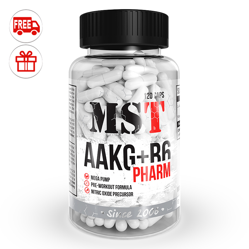 

Предтренировочный комплекс MST Nutrition AAKG+B6 120 капсул