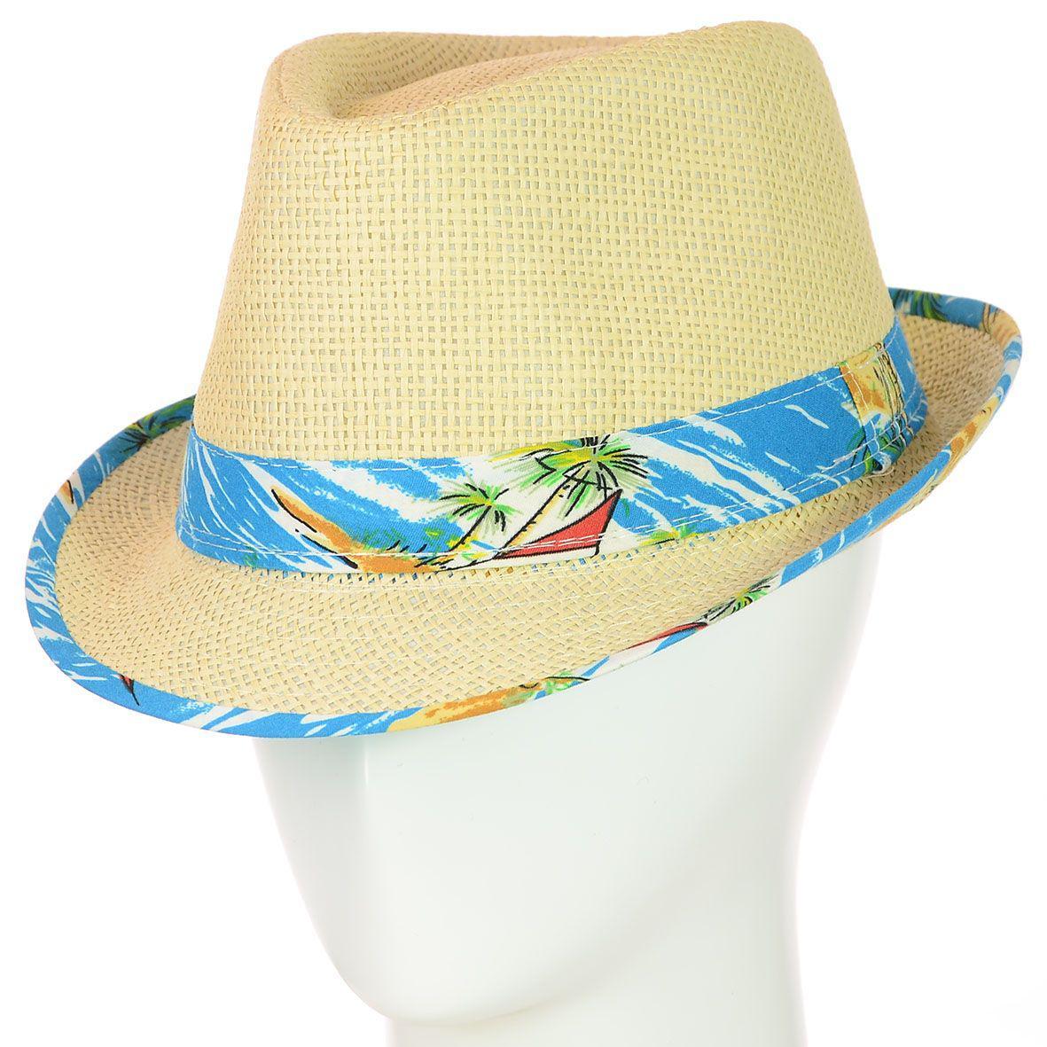 

Шляпа Челентанка Fashion 56-58 см Бежевый-голубой (12017-19)