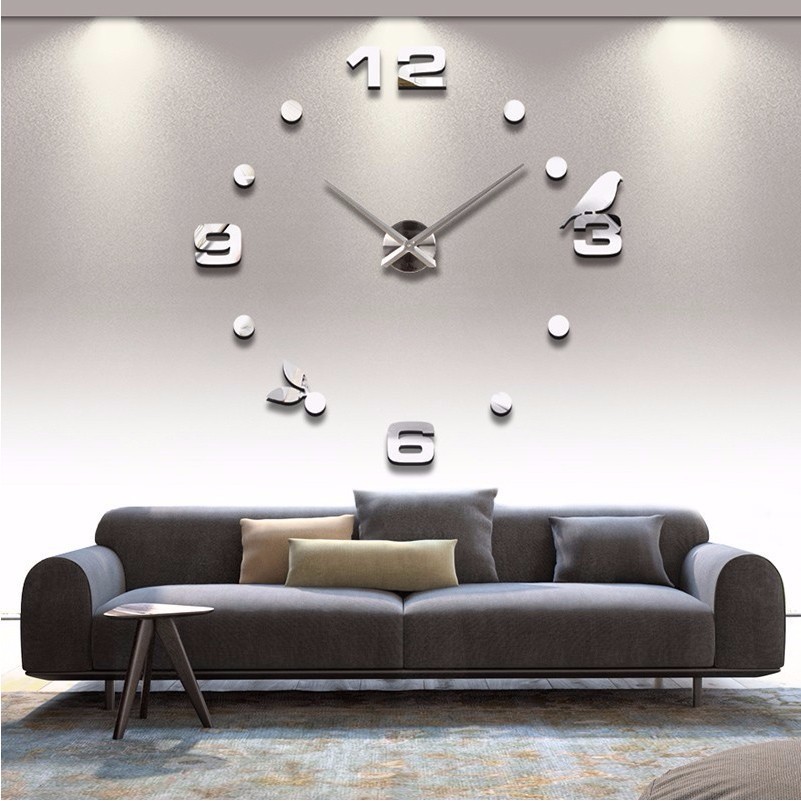 

Настенные 3d часы Timelike BIRDS 130см Silver