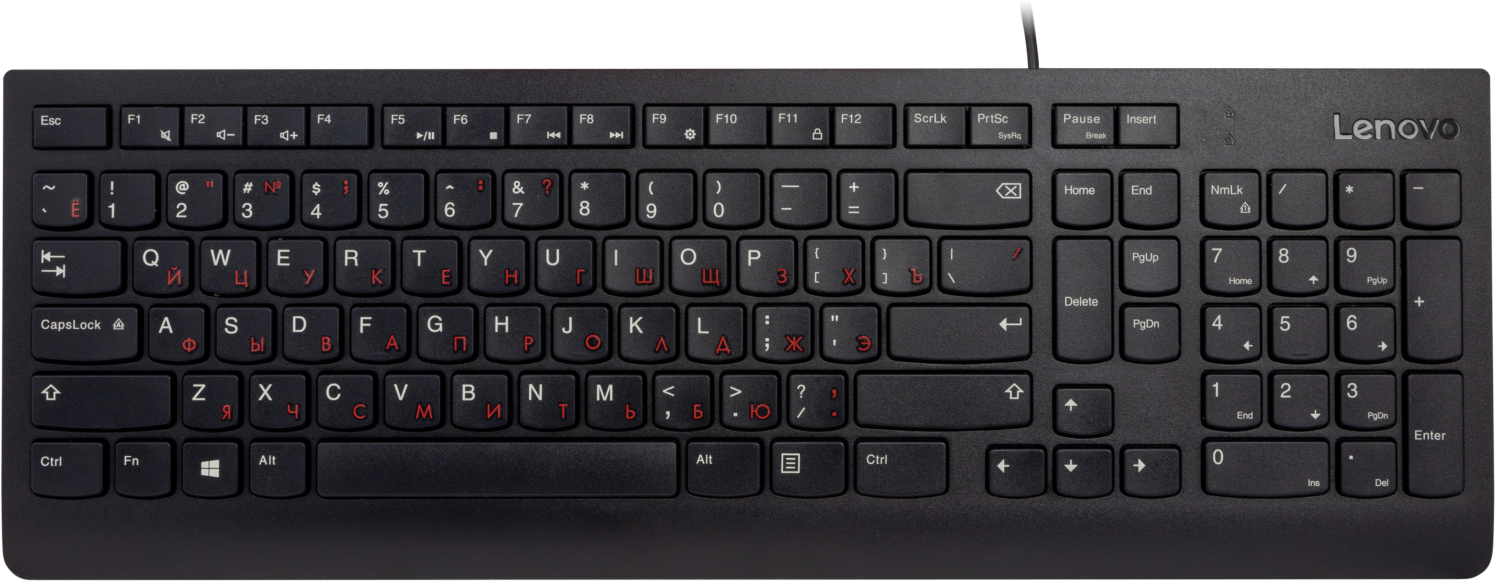 

Клавиатура проводная Lenovo 300 USB Black (GX30M39684)