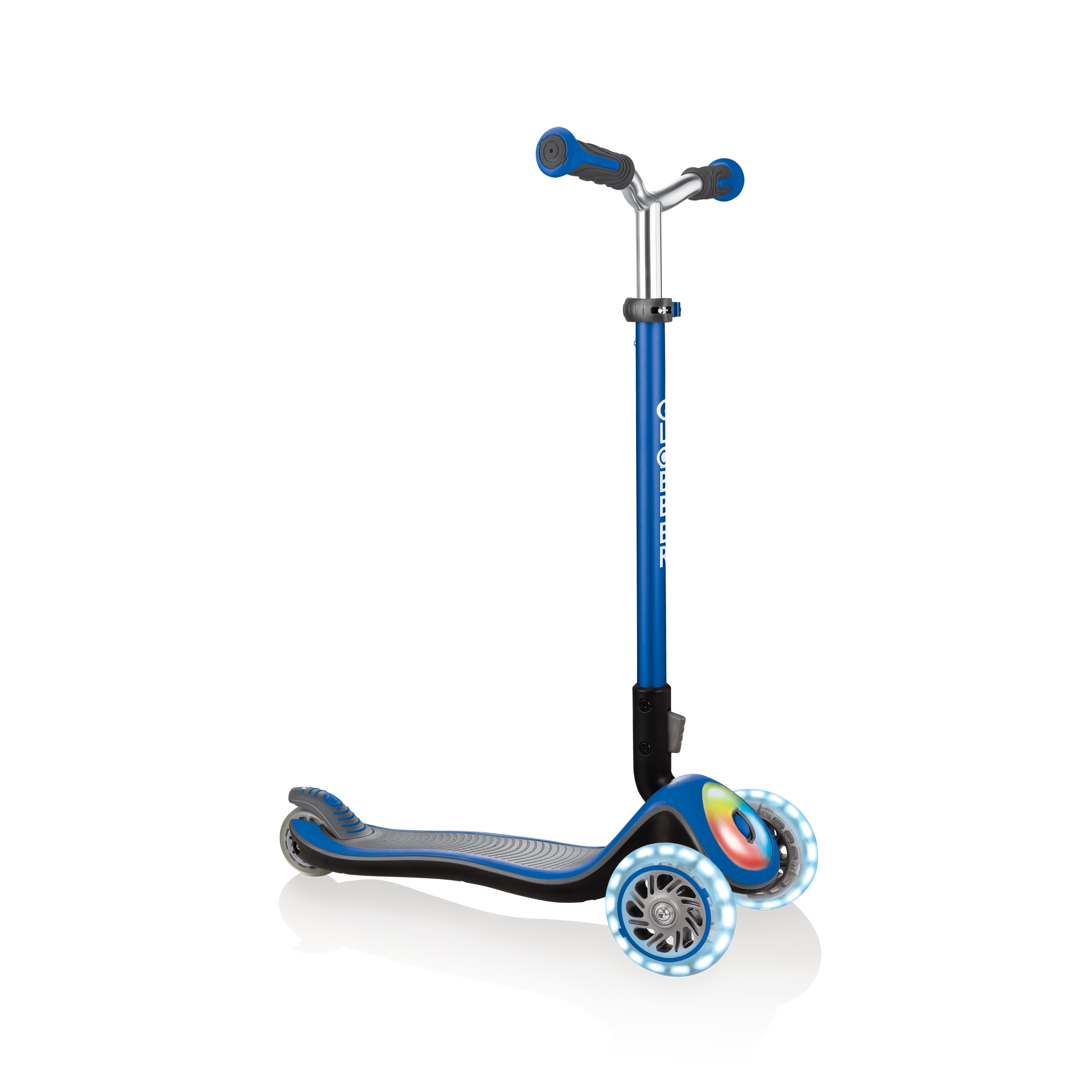 

Детский самокат Globber Eliite Prime Fold Up Lights Navy Blue