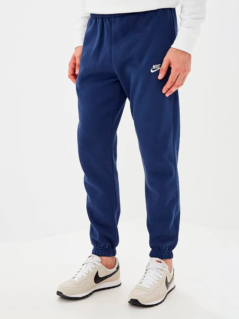 Акція на Спортивні штани утеплені чоловічі Nike M Nsw Club Pant Cf Bb BV2737-410 M Midnight Navy/White від Rozetka