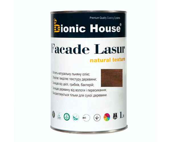 

Краска для дерева FACADE LASUR Bionic-House 1л Венге