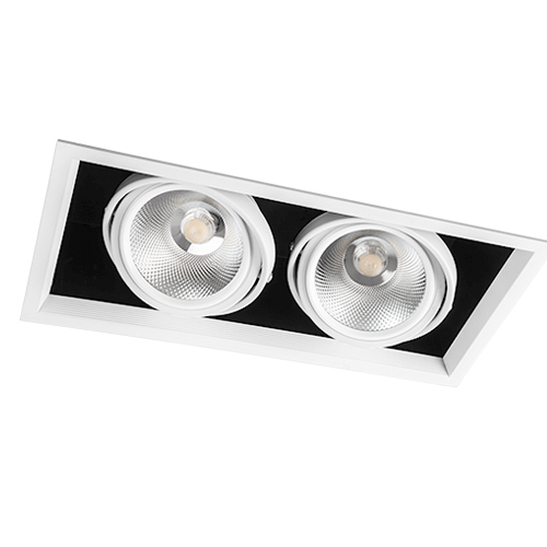 

Карданный светильник Feron AL212 2xCOB 30W белая рамка 29780