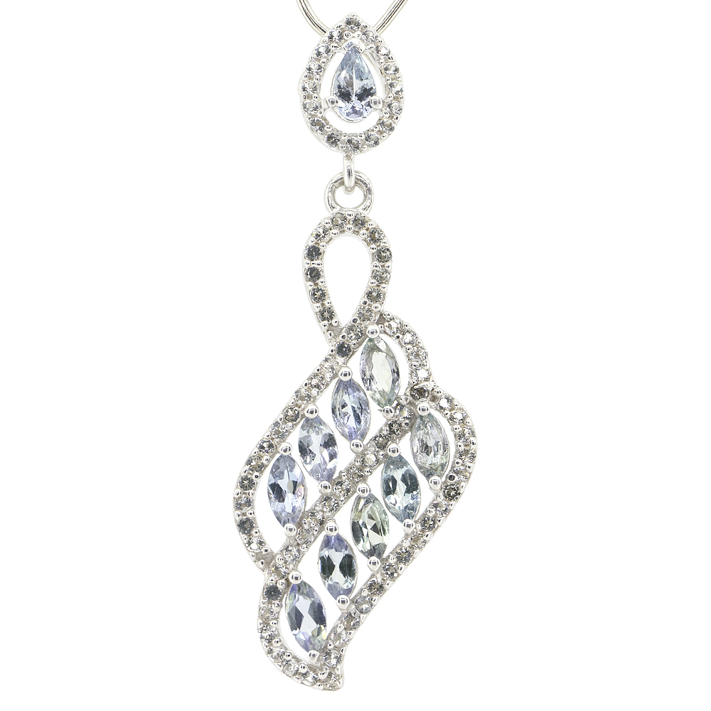 

Серебряная подвеска 925пр 3,17г с танзанитами Маньяра AAAA, топаз. 2,3к WOMAN #204464.