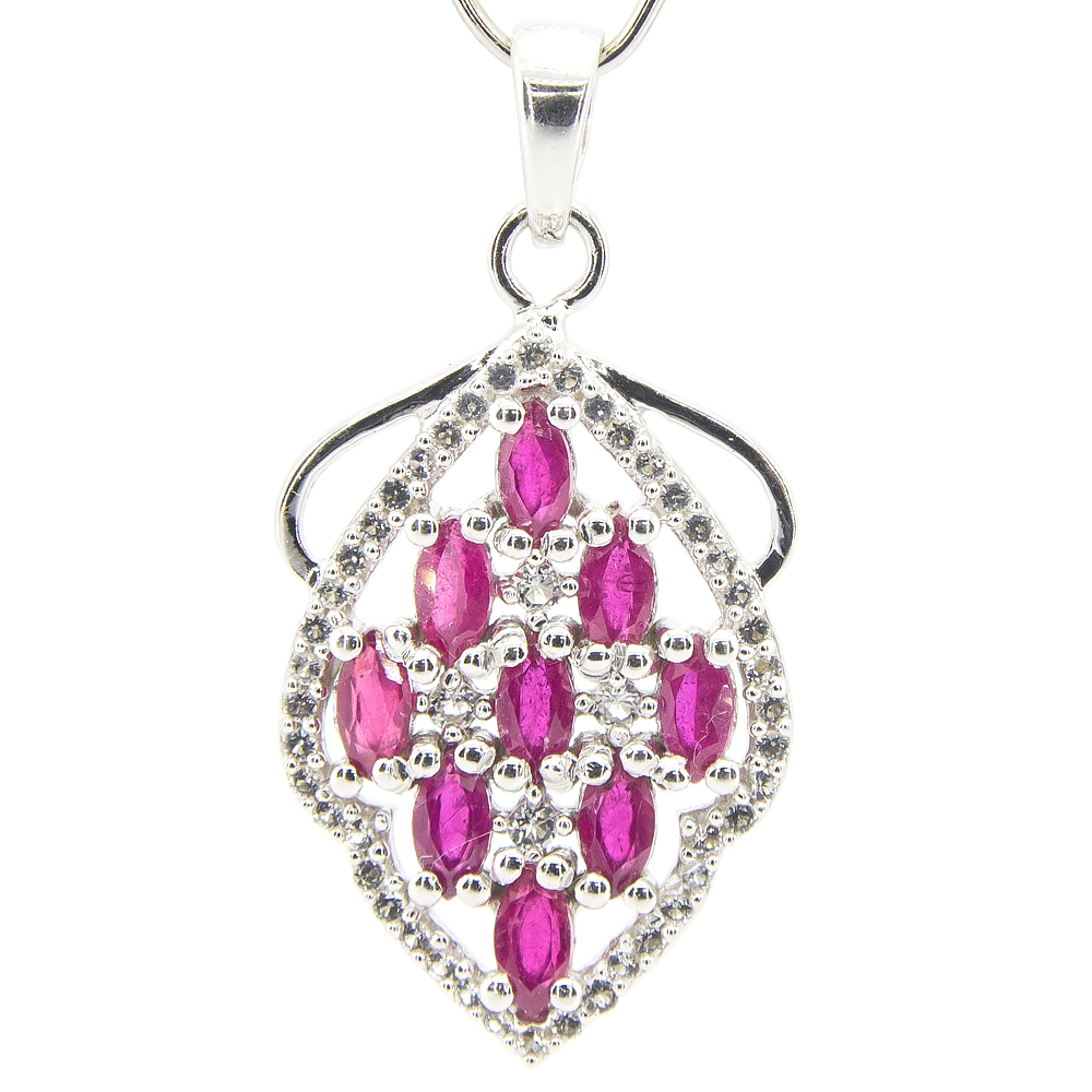 

Серебряная подвеска 925пр 3,72г с роз. рубинами из Кении AAAA, топаз. 2,21к ТERRA INCOGNITA #203402.