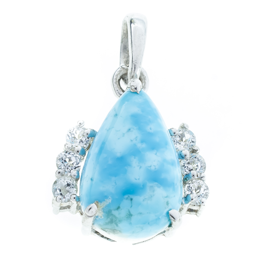 

Серебряная подвеска 925 пробы 1,85 гр. с бирюзой США г.Спящая Красавица и топазами 2,27 карат #200961.