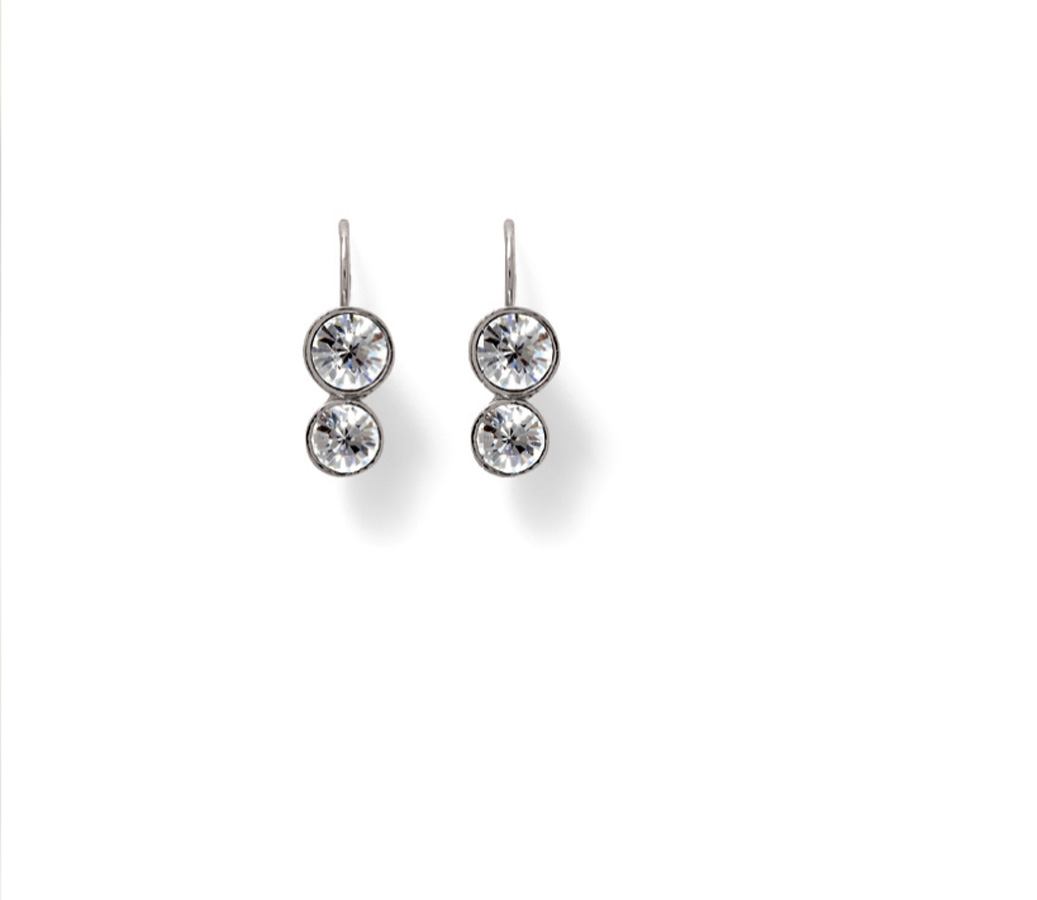 

Серьги с замком родированные с хрусталем Honey Fashion Accessories