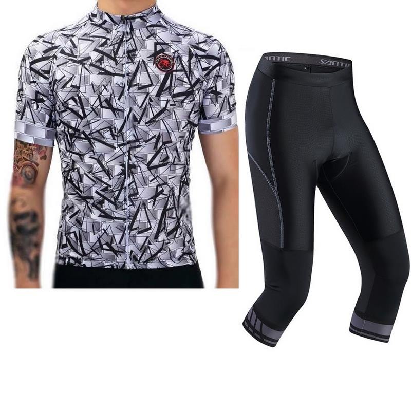 

Велокостюм велоджерси Teley, велобриджи Santic XXL Black/White FS2028XXL