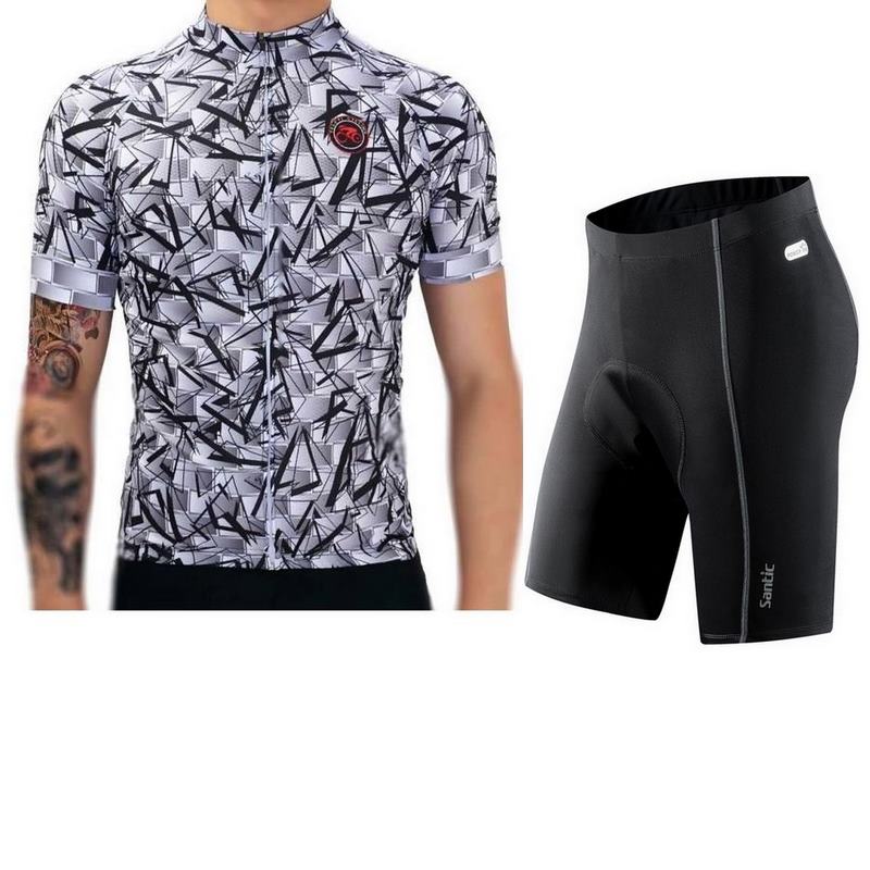 

Велокостюм Santic шорты, Teley джерси XXL Black/White FS2026XXL