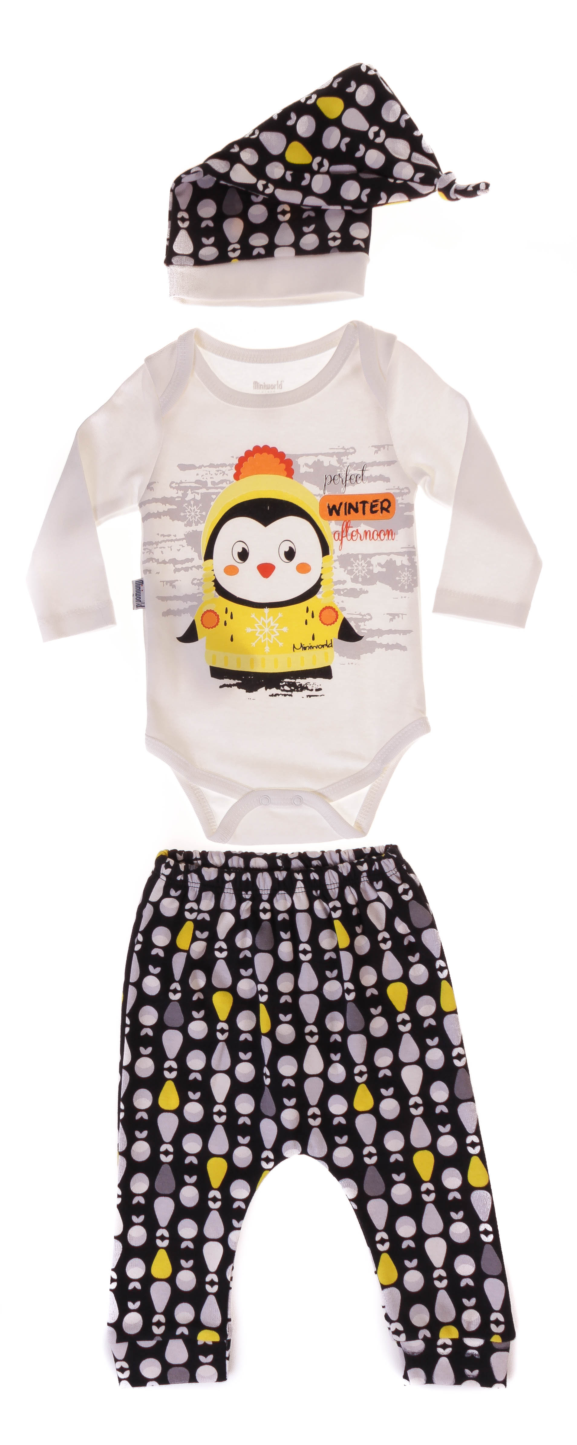

Боди + Ползуны + Шапка MiniWorld Желтый 74 см 14469