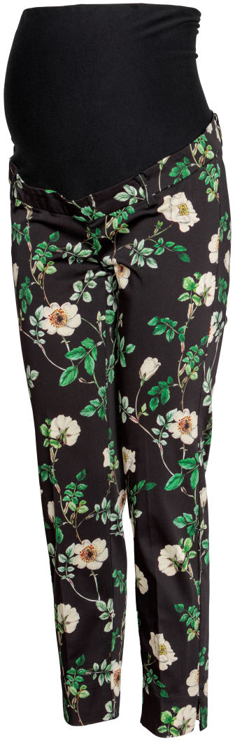 

Брюки H&M 0605571 32 Черные в цветы