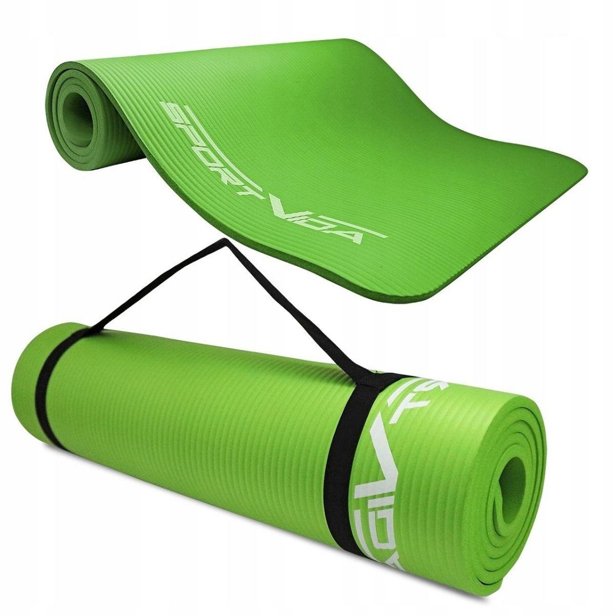 

Спортивный коврик йога мат SportVida Nbr 1 см Green для фитнеса, йоги, аэробики гимнастический каучуковый (F_238094)