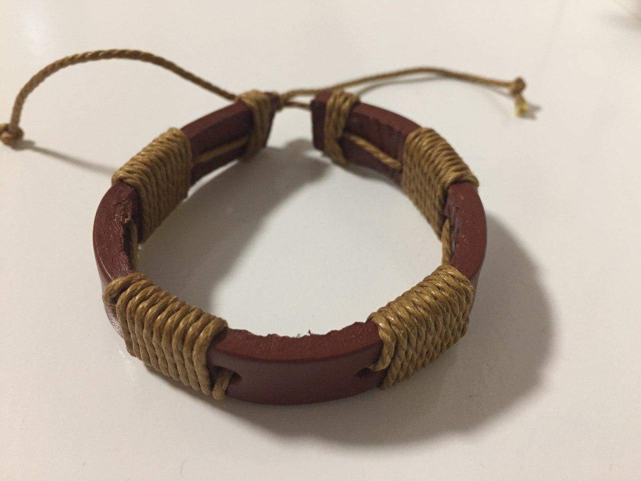 

Браслет из коричневой кожи Унисекс brown simplicity 10кб10