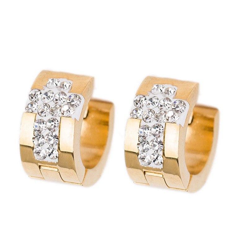 

Женские серьги ювелирная сталь с крестом из фианитов New Collection