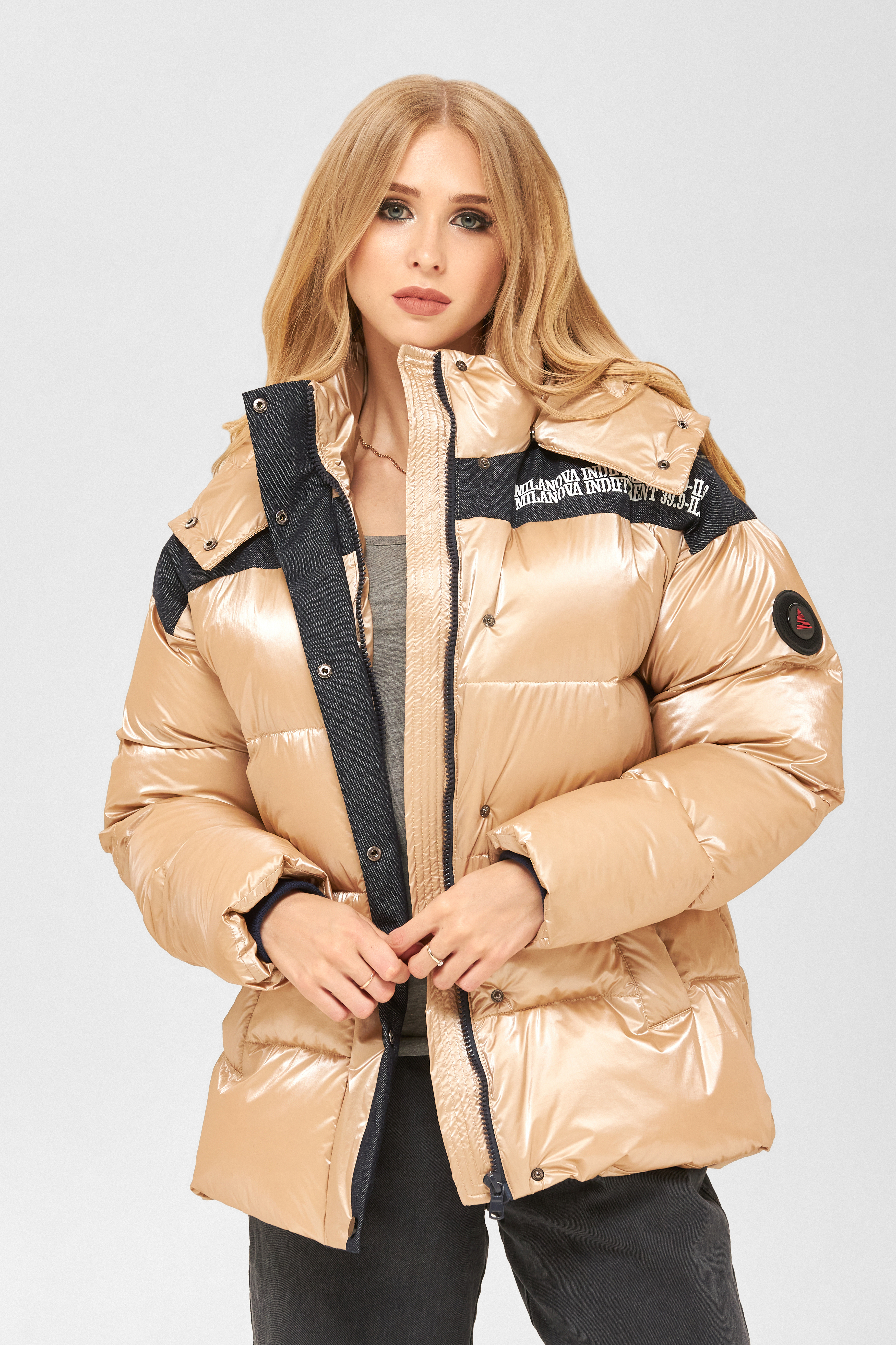 

Куртка Mila Nova К-155 44 Бежевая с синим