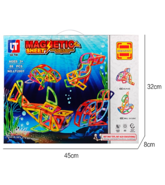 

Магнитный 3D-конструктор Magnetic LT2001, 88 дет.