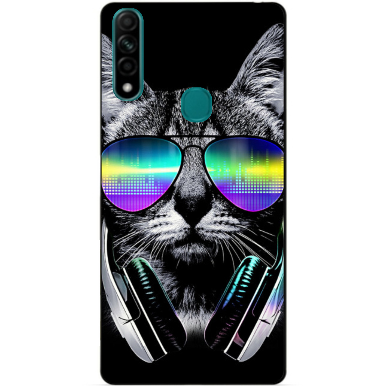 Силиконовый бампер чехол Candy для Oppo A31 с рисунком Музыкальный кот ...