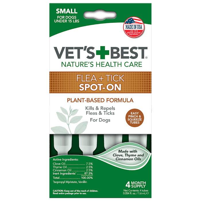 

Капли от блох и клещей VET`S BEST Flea&Tick Drops Small 4 тубы для собак весом до 7 кг