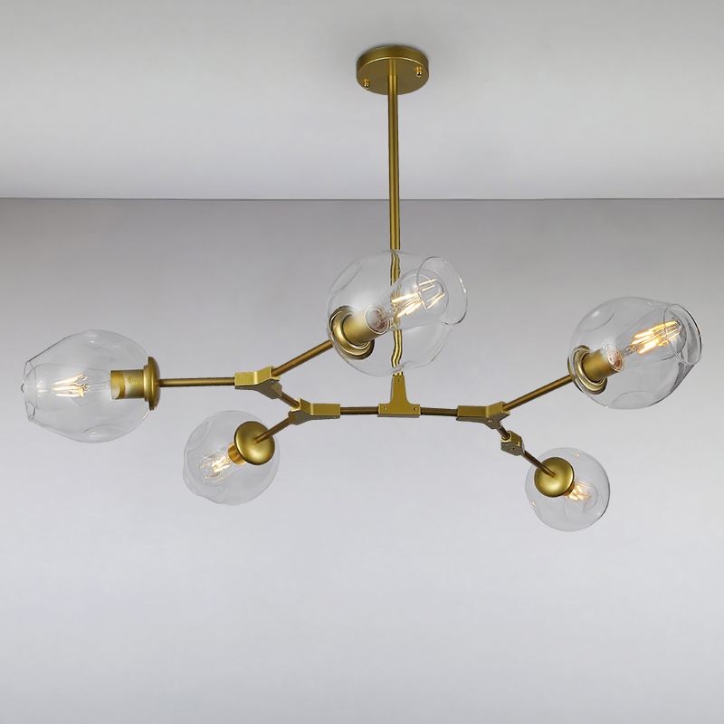 

Люстра подвесная молекула Light House LS-15226-5 GD+CL золото