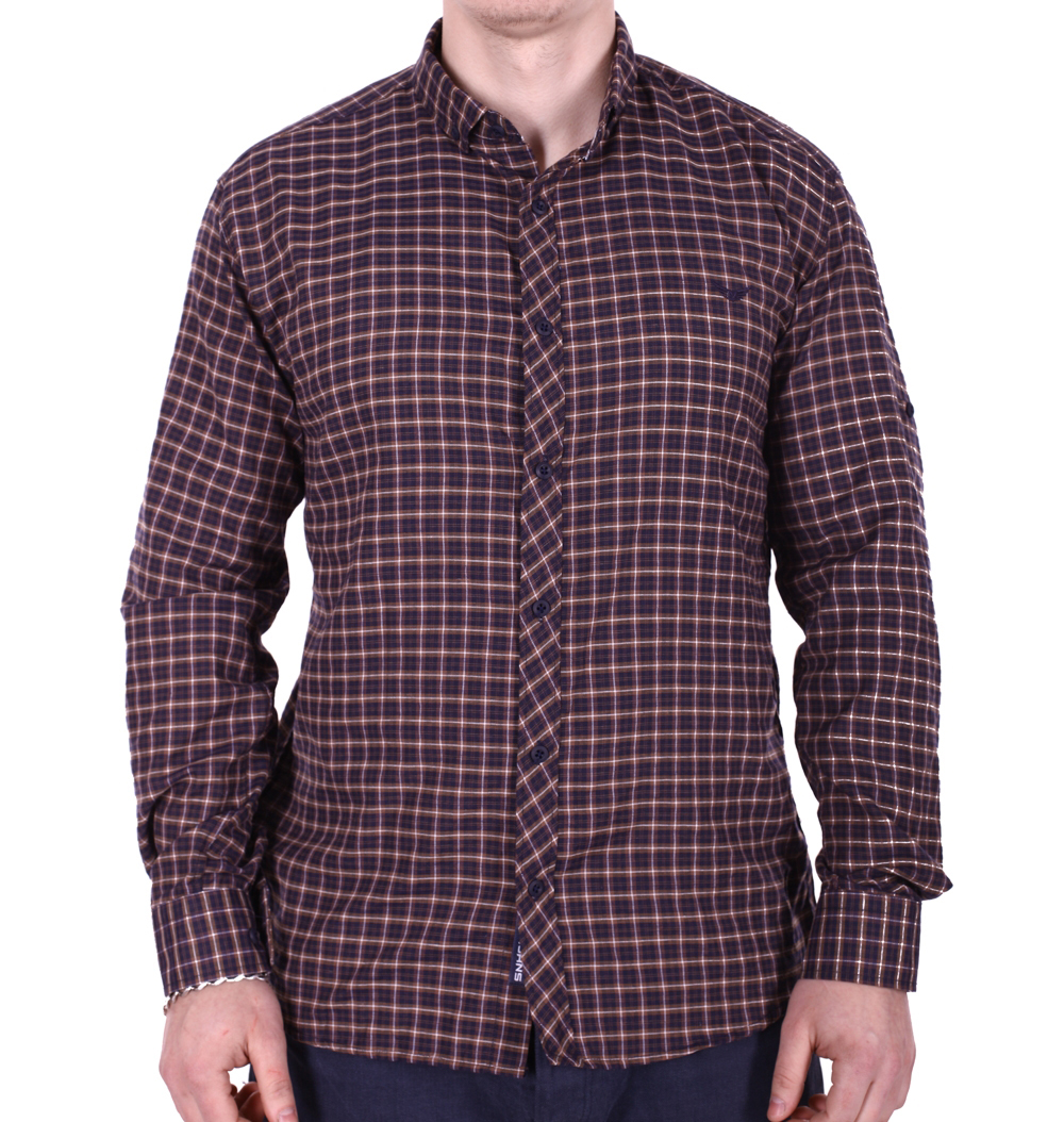 

Рубашка большого размера Rigans b0218/4 коричневая XXL