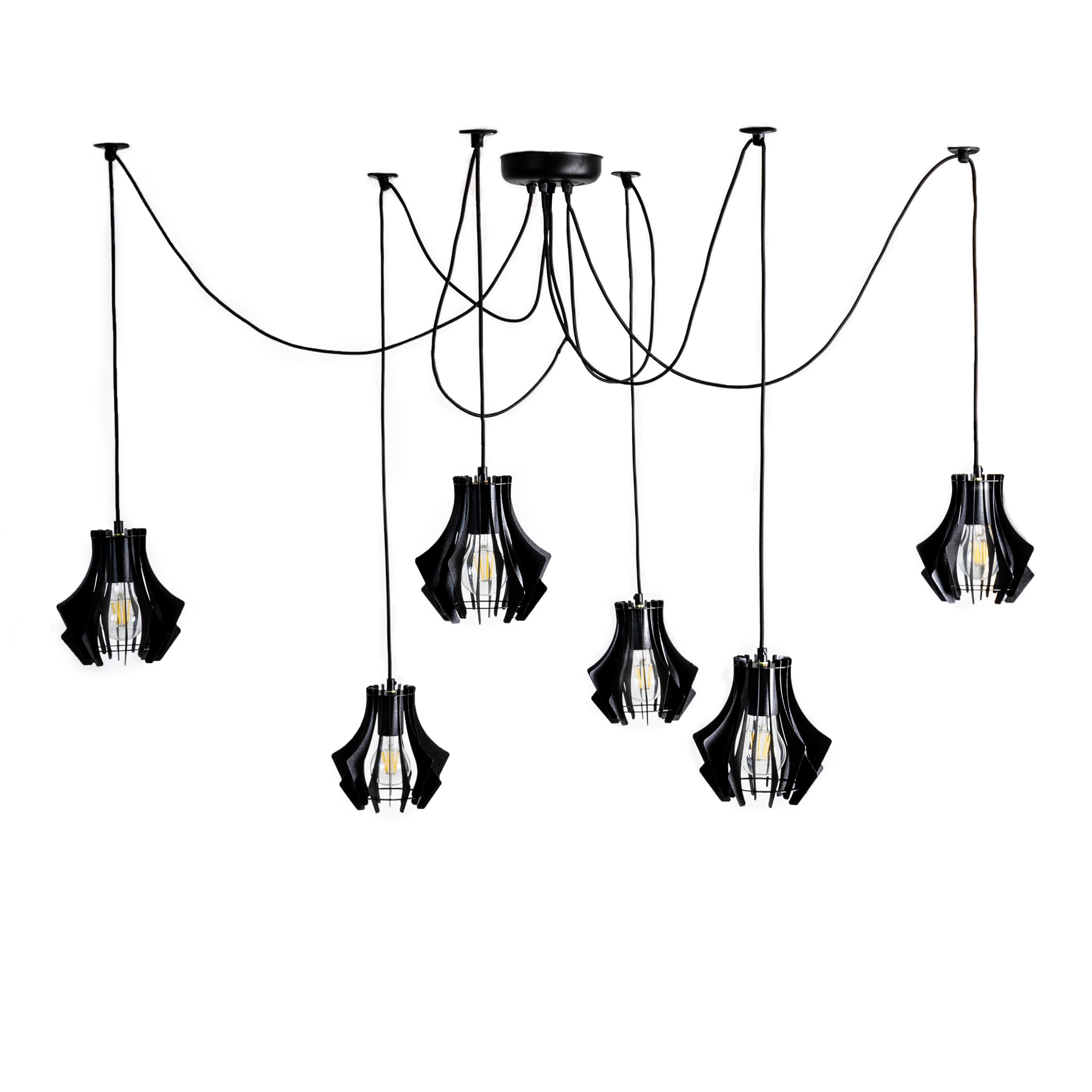 

Люстра подвесная 6 плафонов Atma Light 150х17,5х18 см (osv0000569) Черный