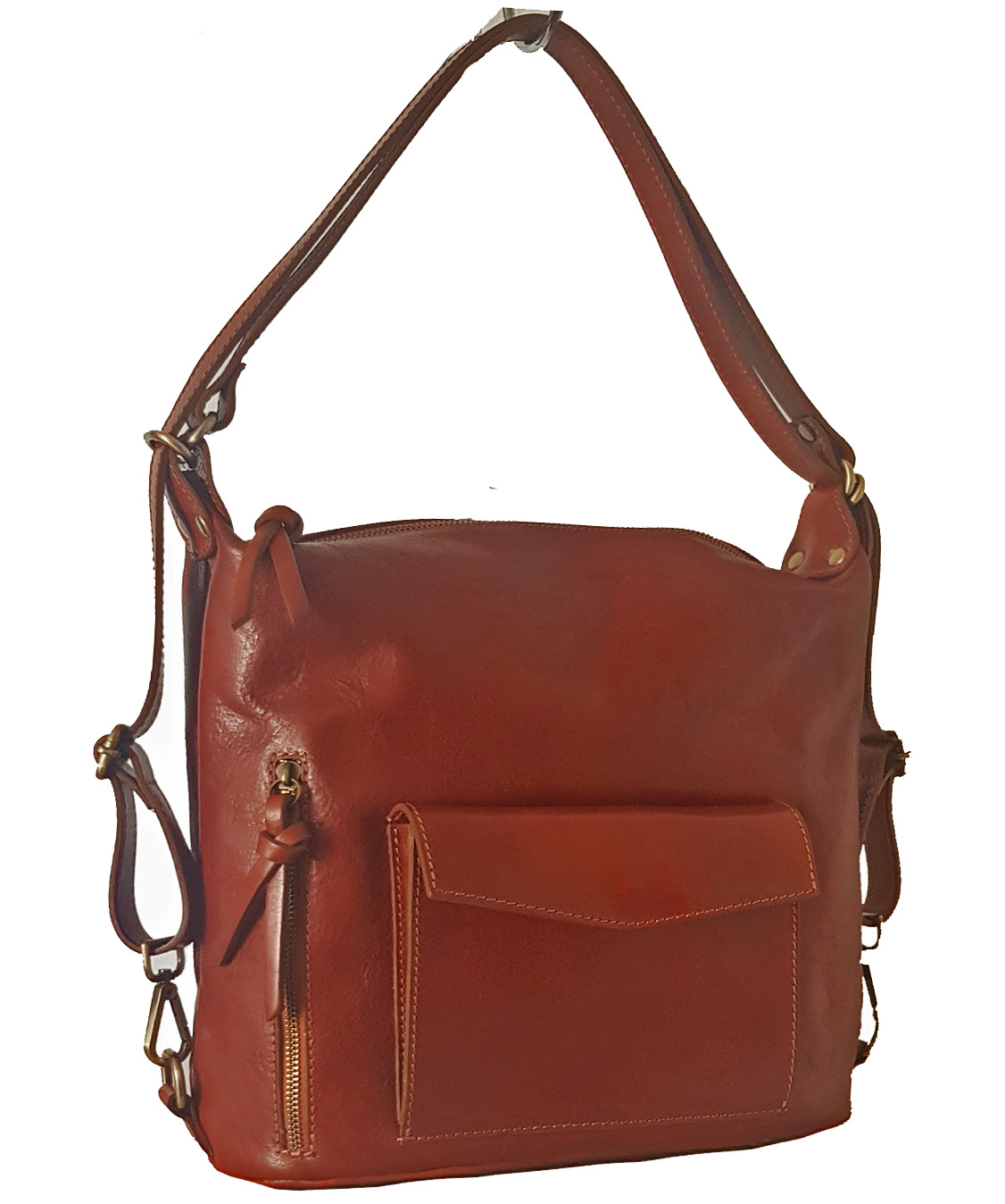 

Женская Кожаная Сумка/Рюкзак Bottega Carele Maxi BC249 brown